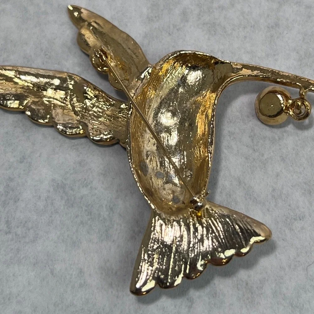 Hummingbird Brooch Pin Rhinestone Enamel Bird Pendant Charm Jewelry Nature‎